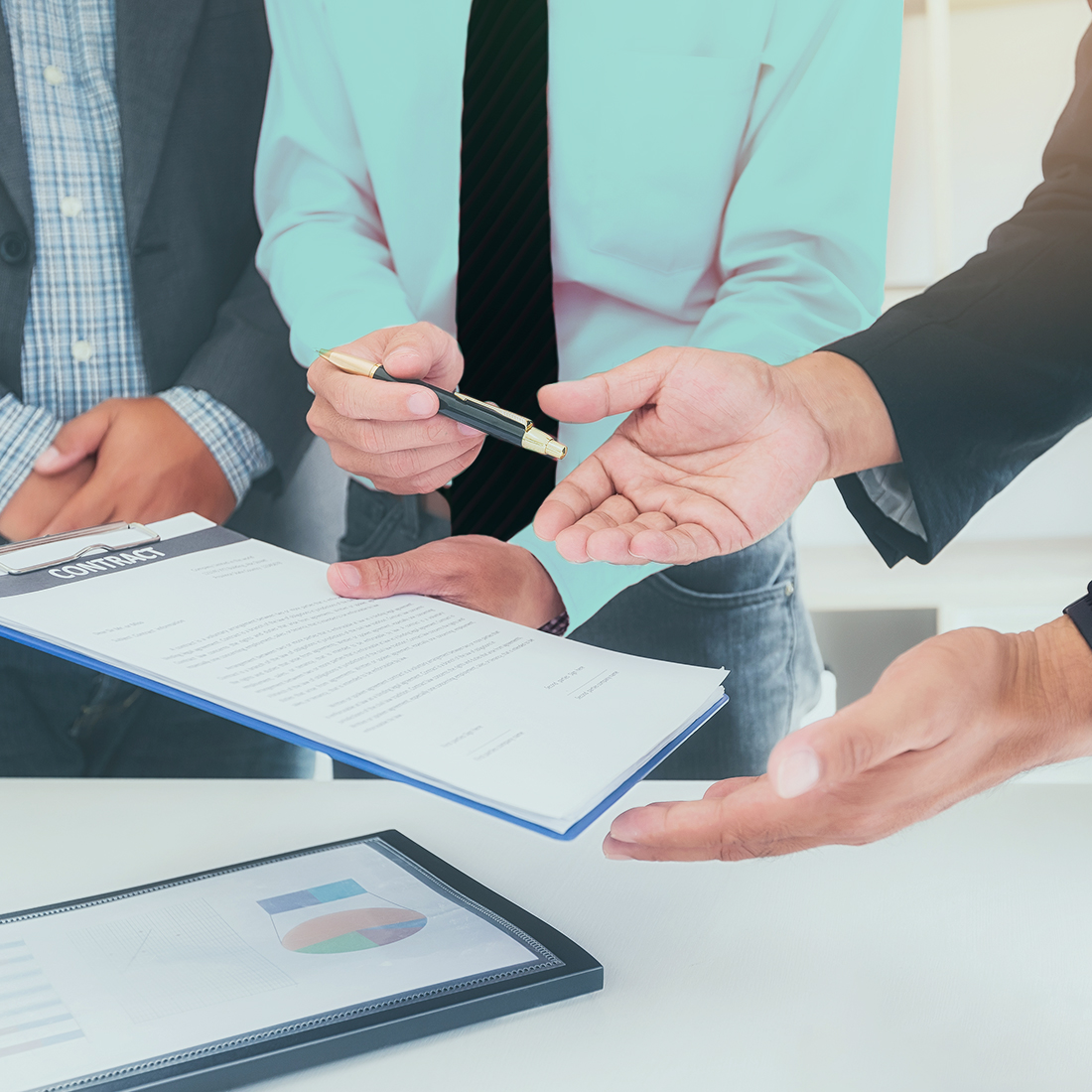 signing business paperwork