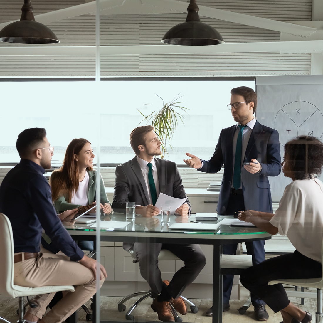 Employees meeting in a conference room
